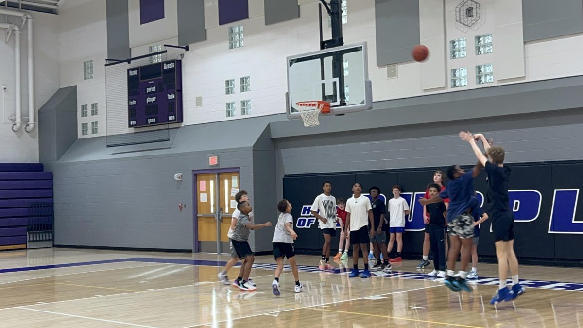 There is the boys basketball tryouts in action!