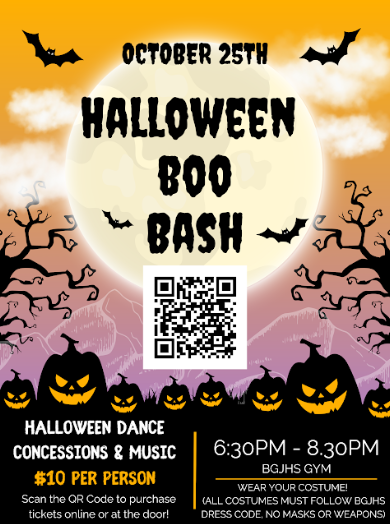 Bgjhs boo-bash school dance flyer