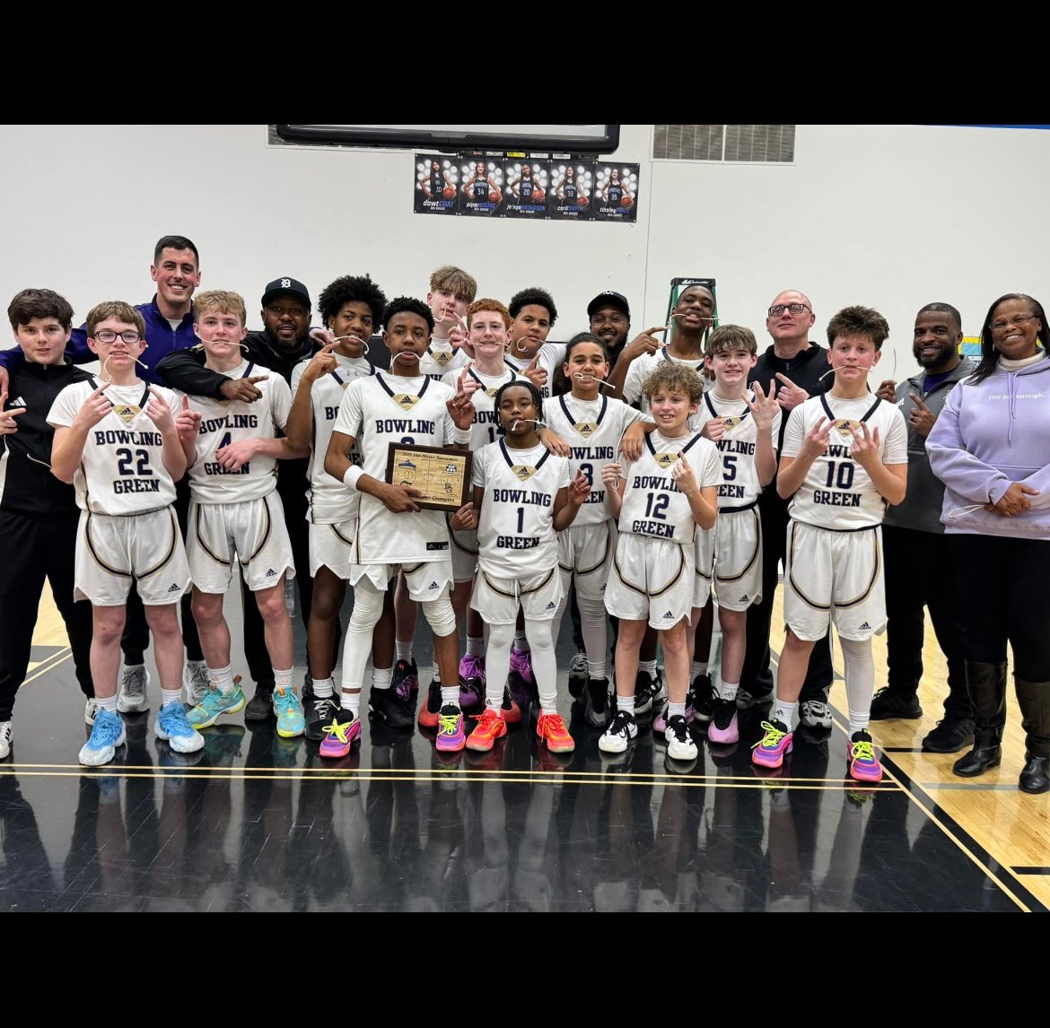 Boys basketball wins the district tournament and is going to state. 